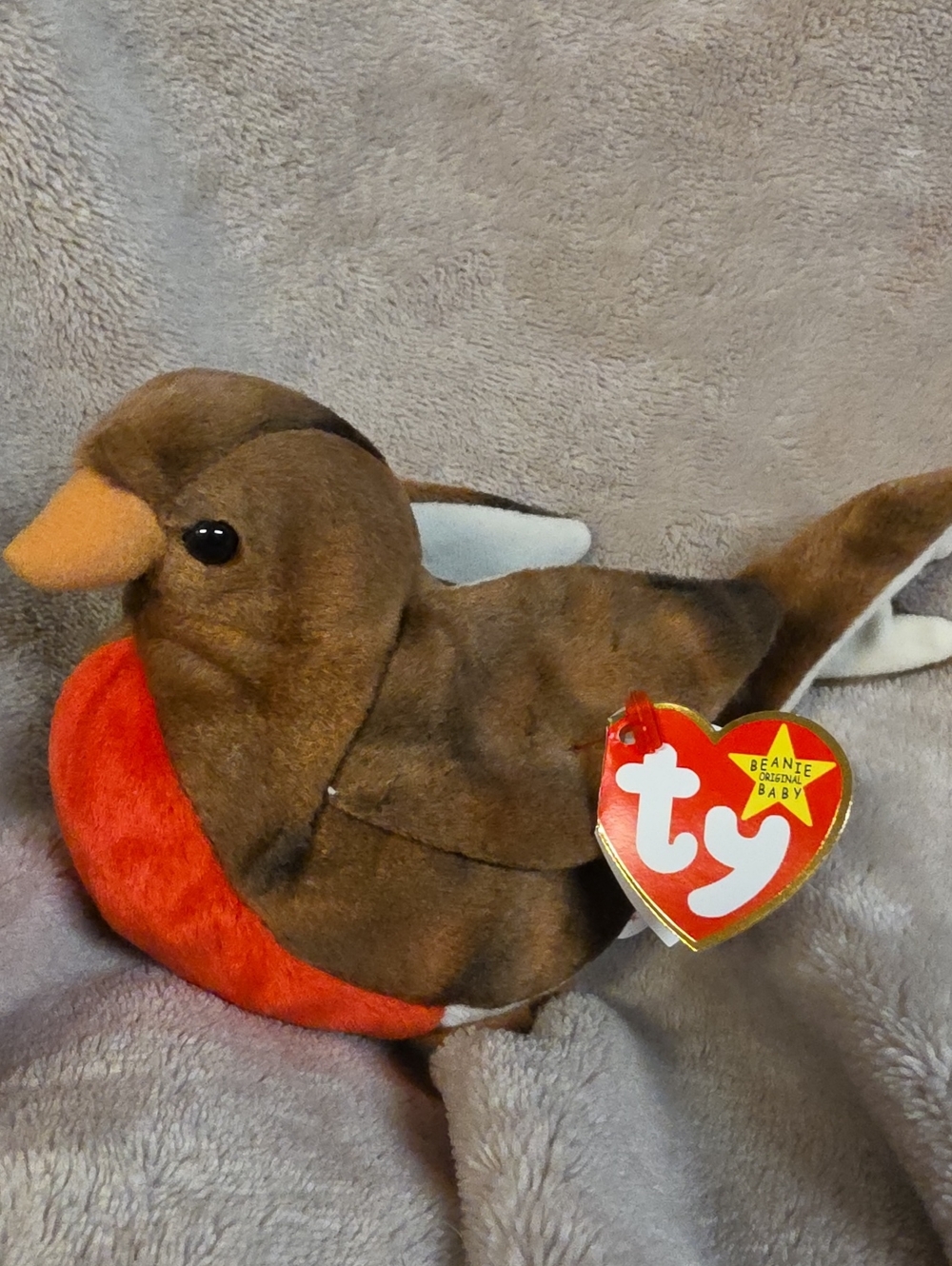 Ty Plush Robin Bird in Brown and Red